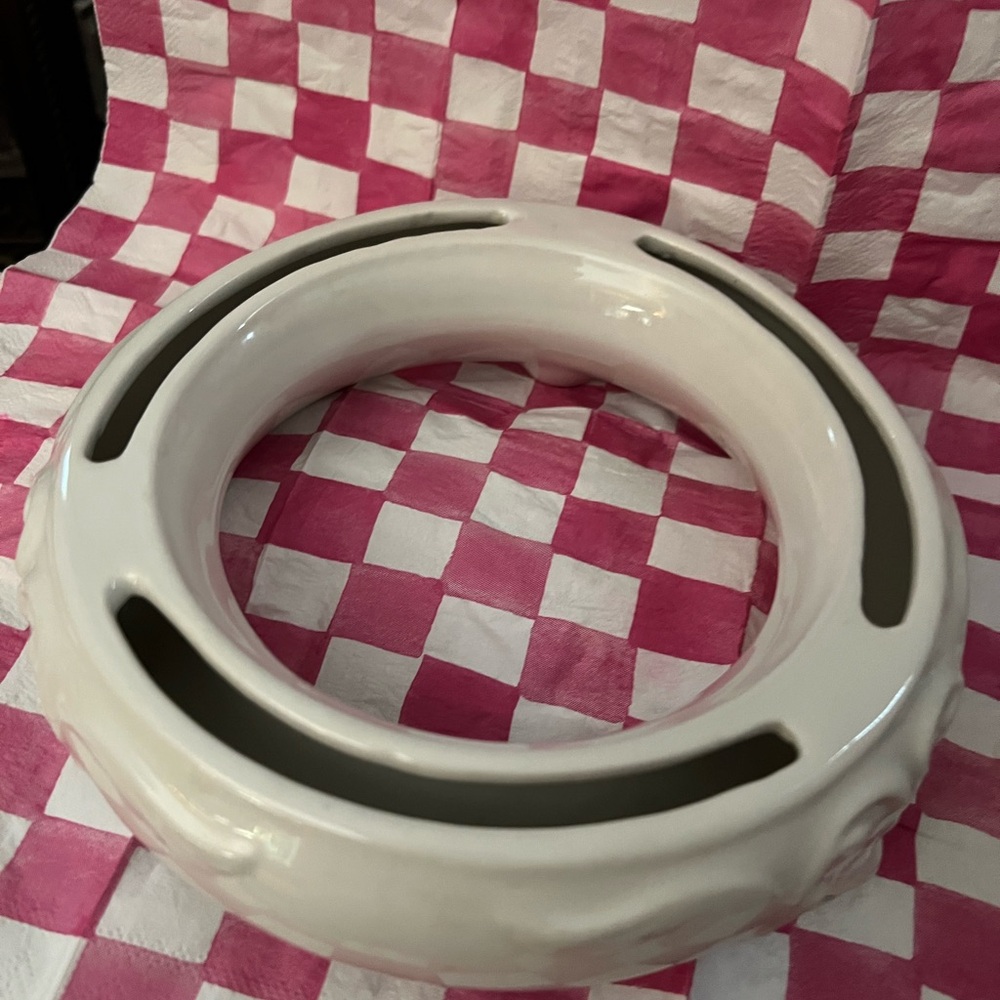 Ceramic Flower White Ring Decor